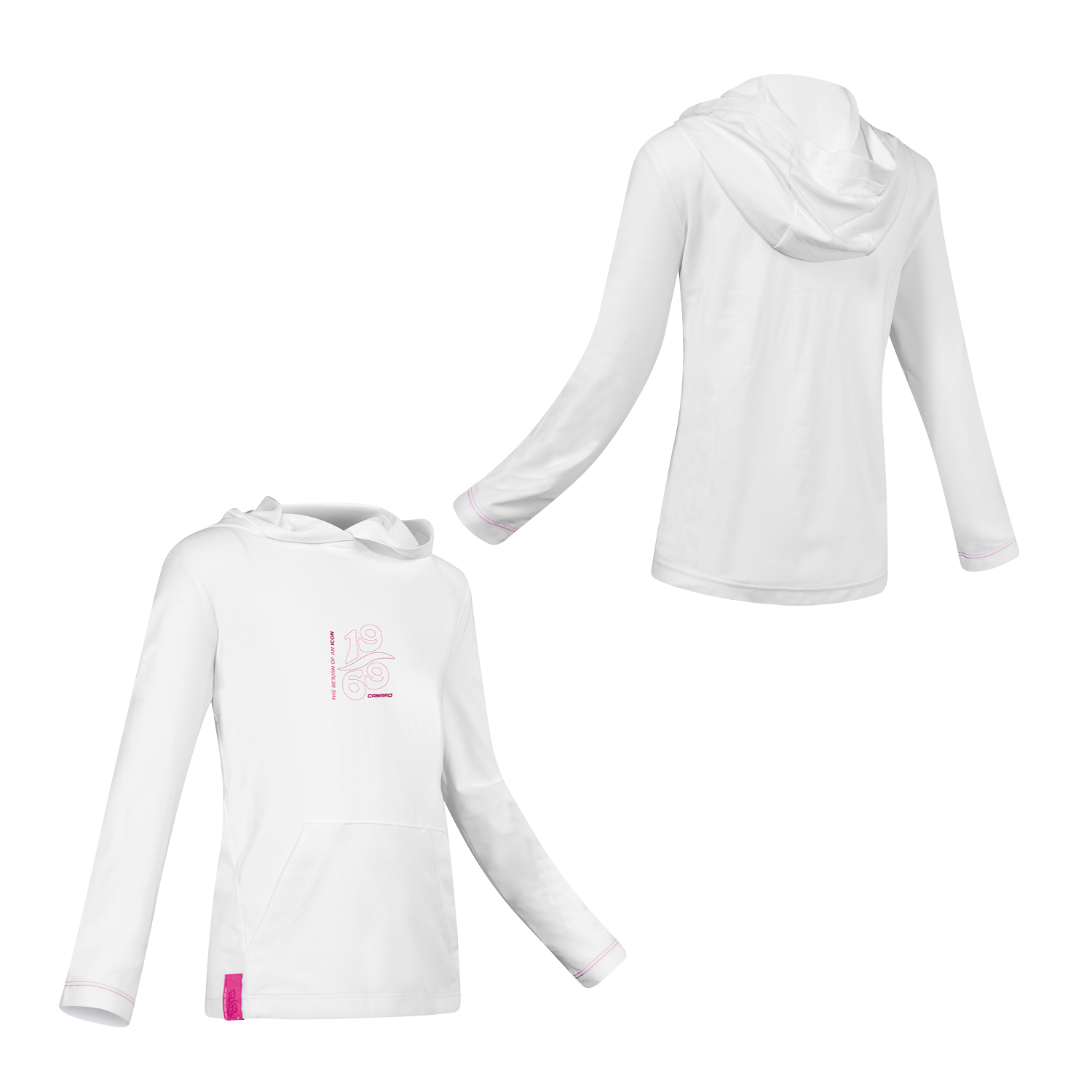 Lycra hoody kids LS white/pink