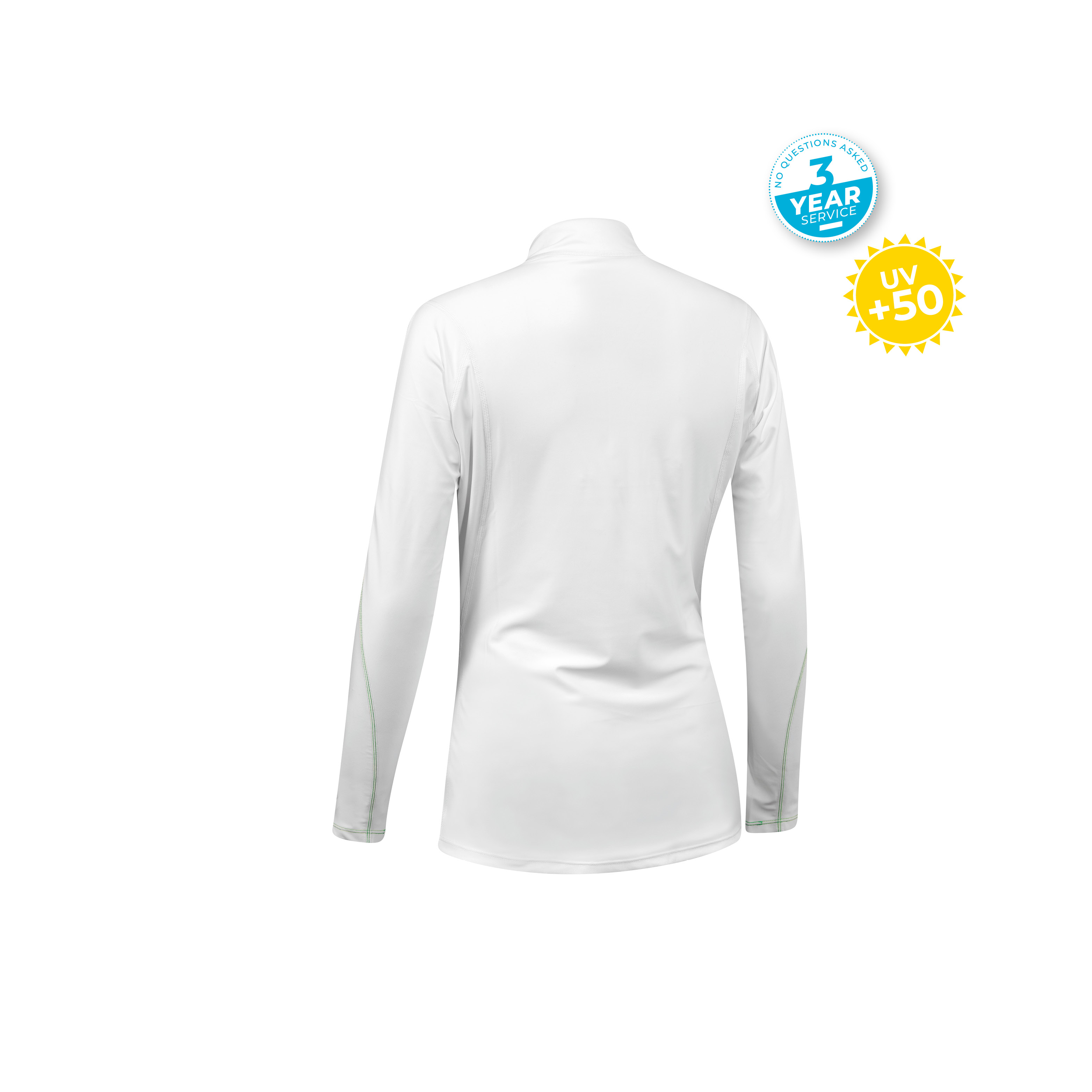 Lycra w/zip women LS white/baia