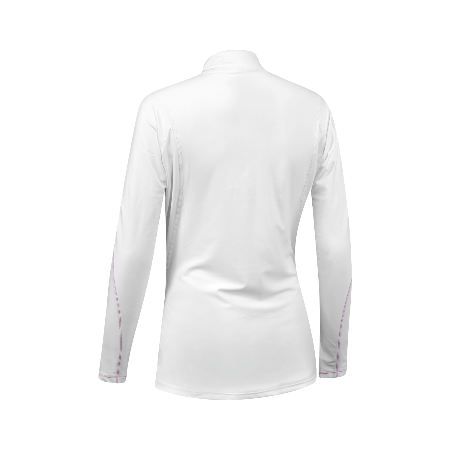 Lycra w/zip women LS white/pink