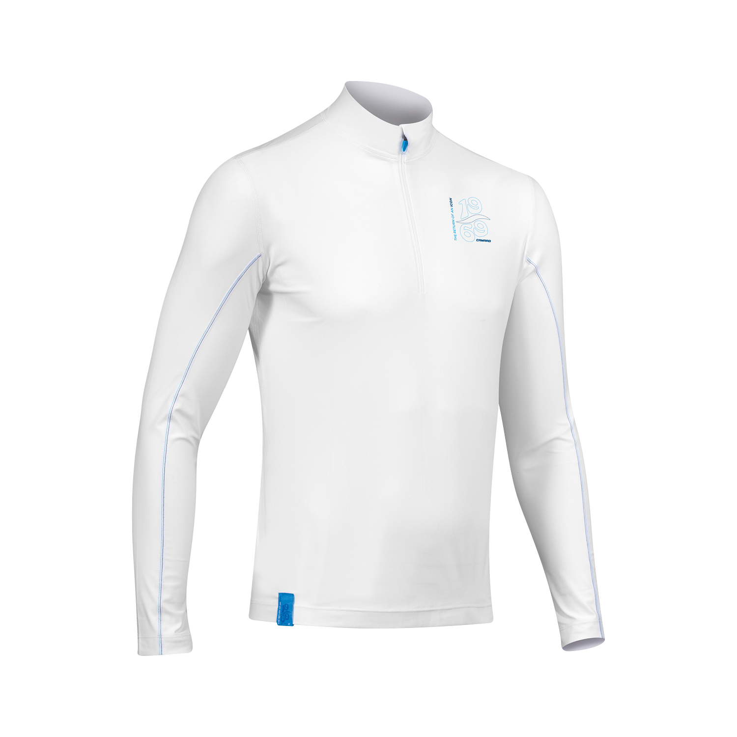 Lycra w/zip men LS white/blue