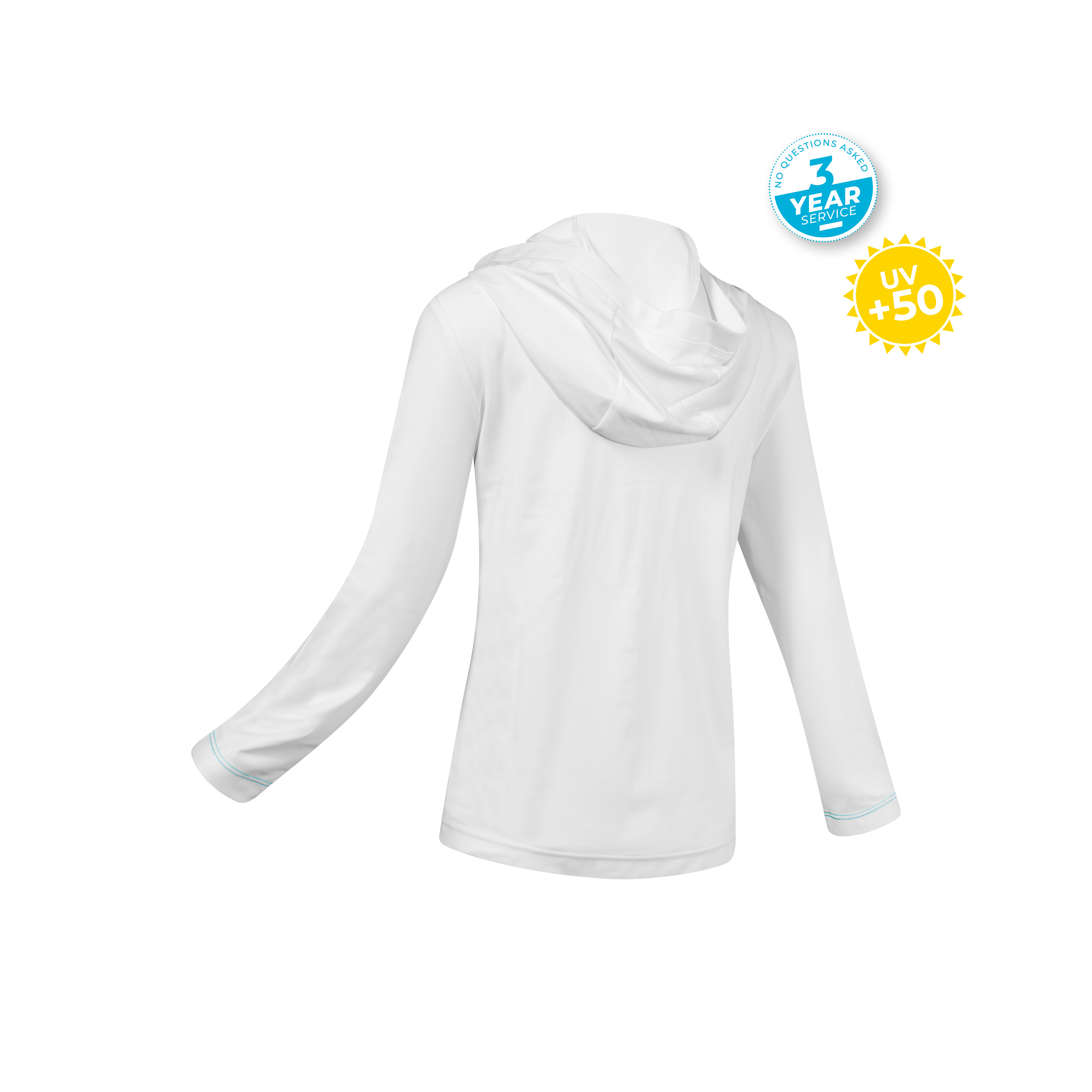 Lycra hoody women LS white/baia