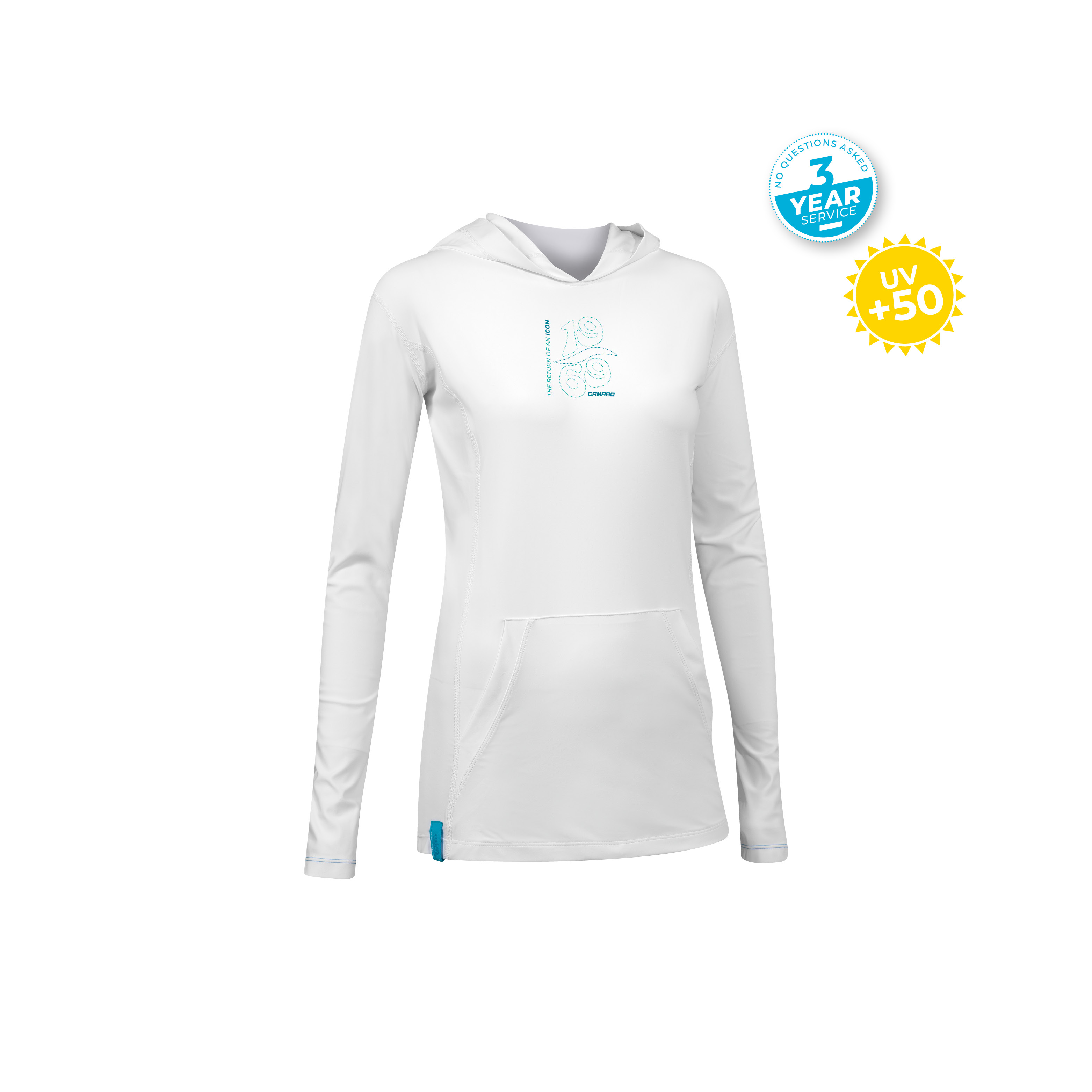 Lycra hoody women LS white/baia
